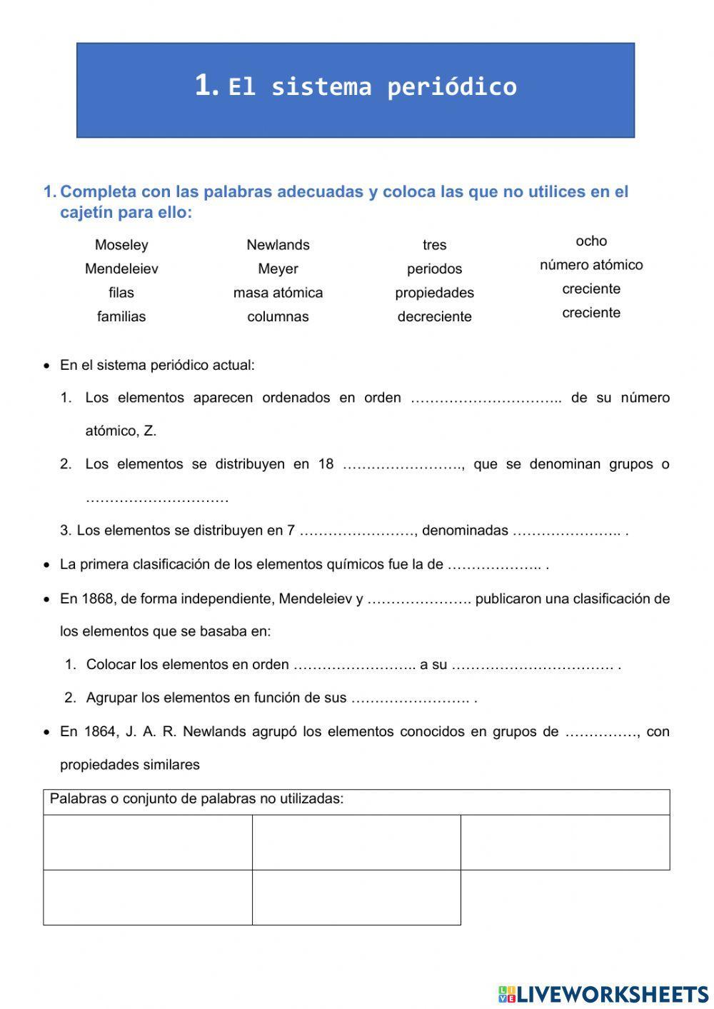 El sistema periódico