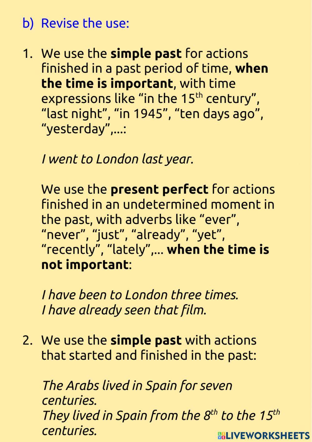 Past simple - present perfect - 11