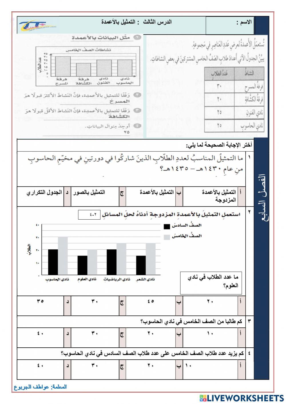 التمثيل بالأعمدة