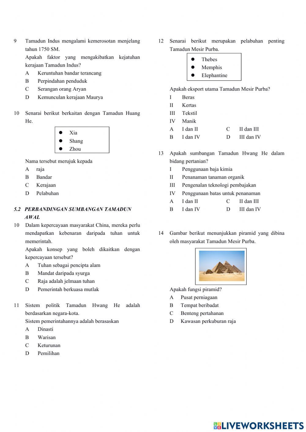 BAB 5: Tamadun Awal Dunia