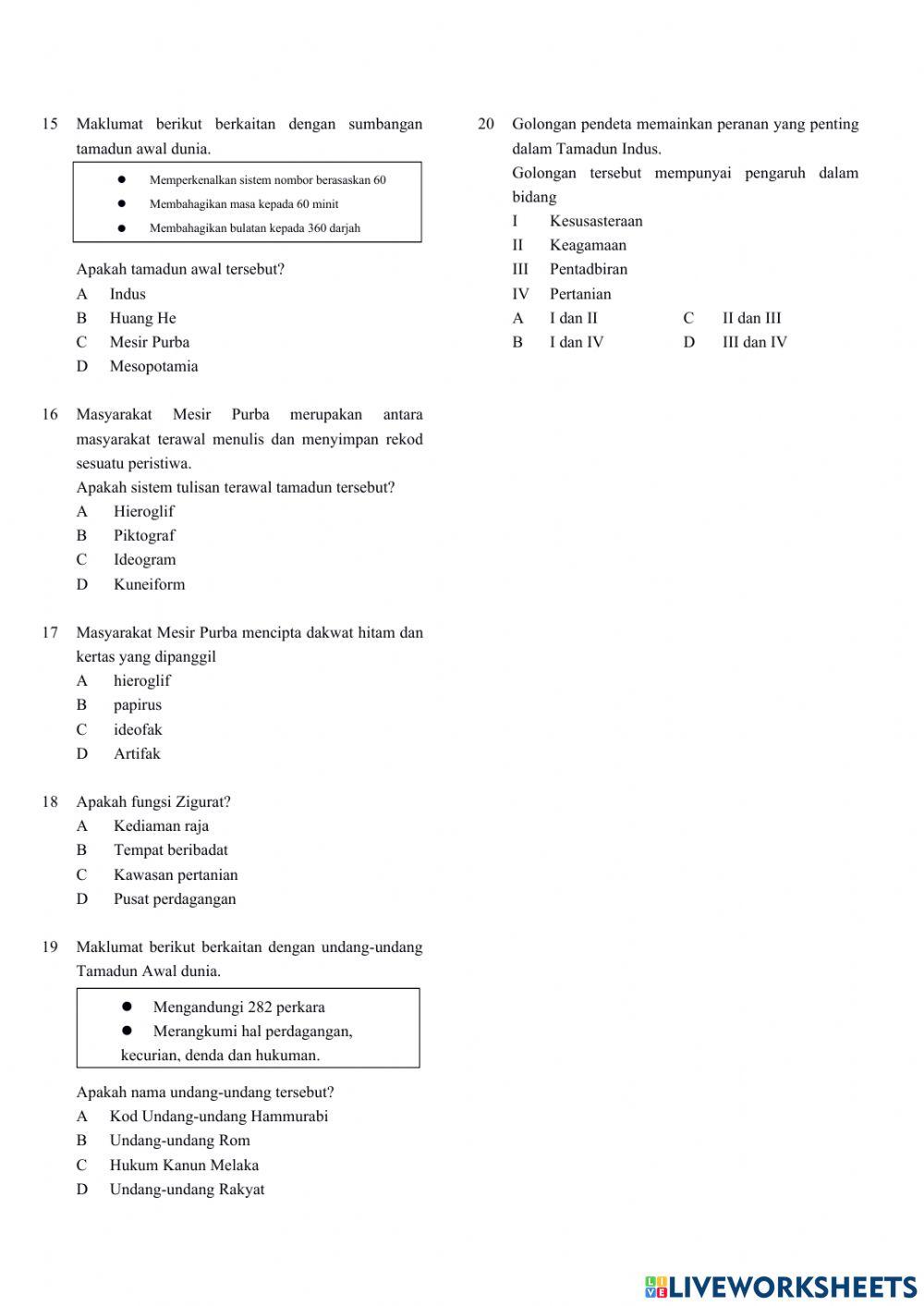 BAB 5: Tamadun Awal Dunia