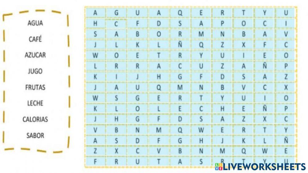 Sopa de letras Jarra del buen beber