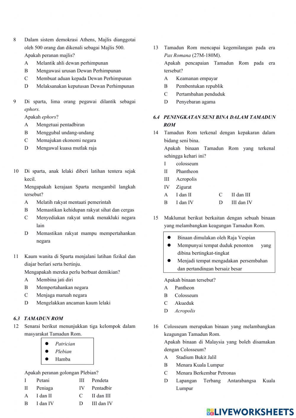 BAB 6: Peningkatan Tamadun Yunani dan Rom