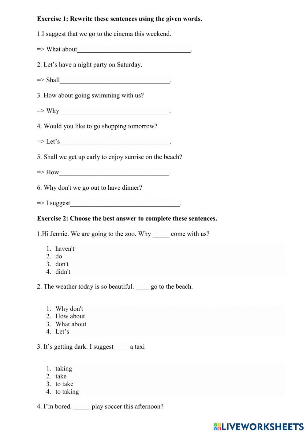 Suggestions with let and what about