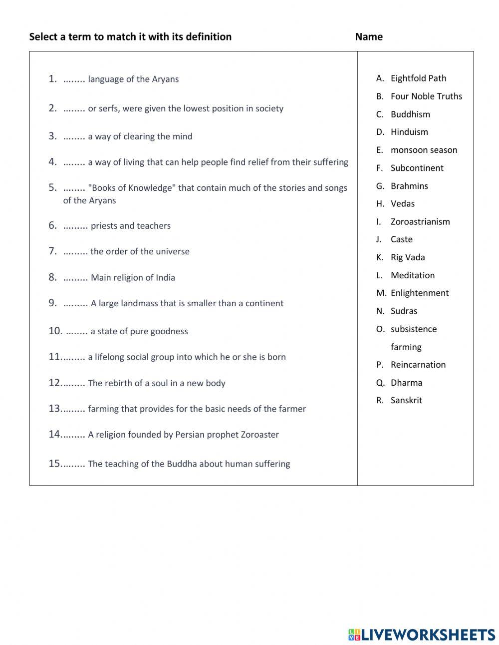 6A-Test- Chapter 5 Vocabulary
