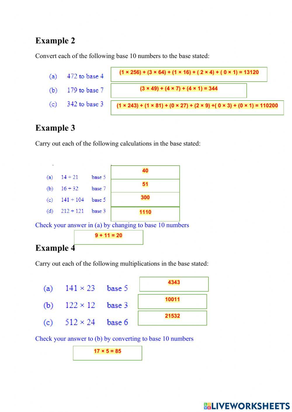 Unit 1 Section 4 : Other Bases