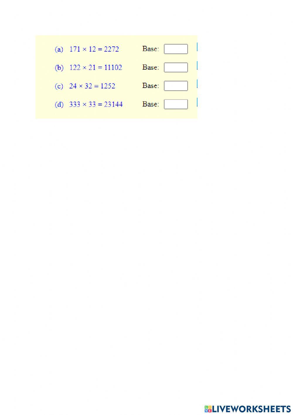 Unit 1 Section 4 : Other Bases