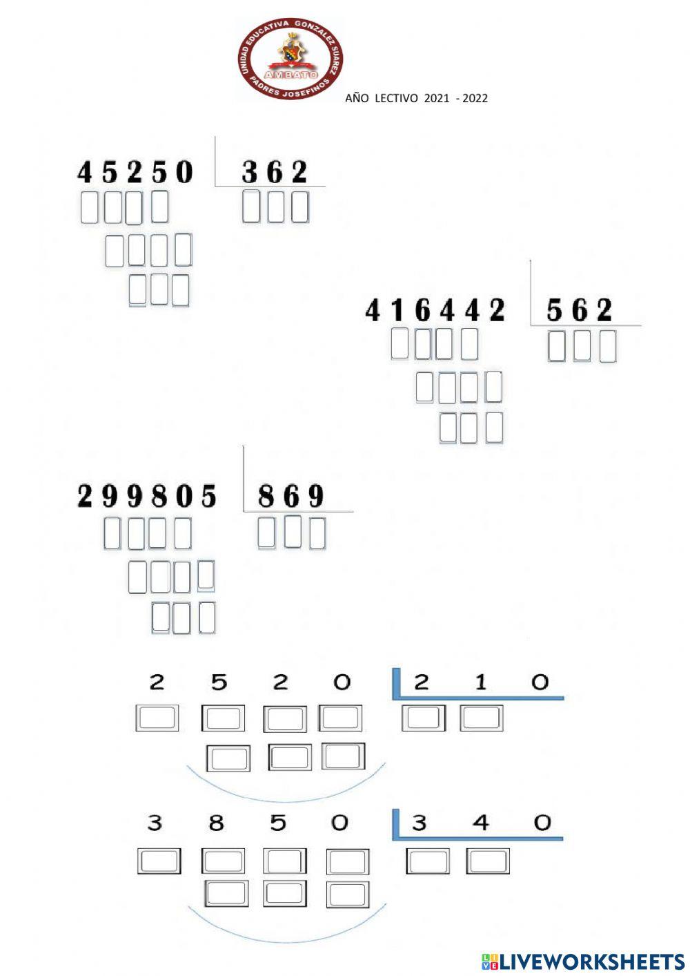 Divisiones por 3 y 3 cifras en el divisor