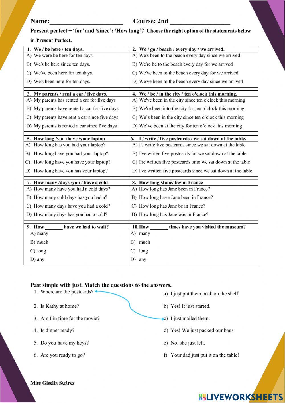 Review of Unit 5 Vocabulary & Grammar