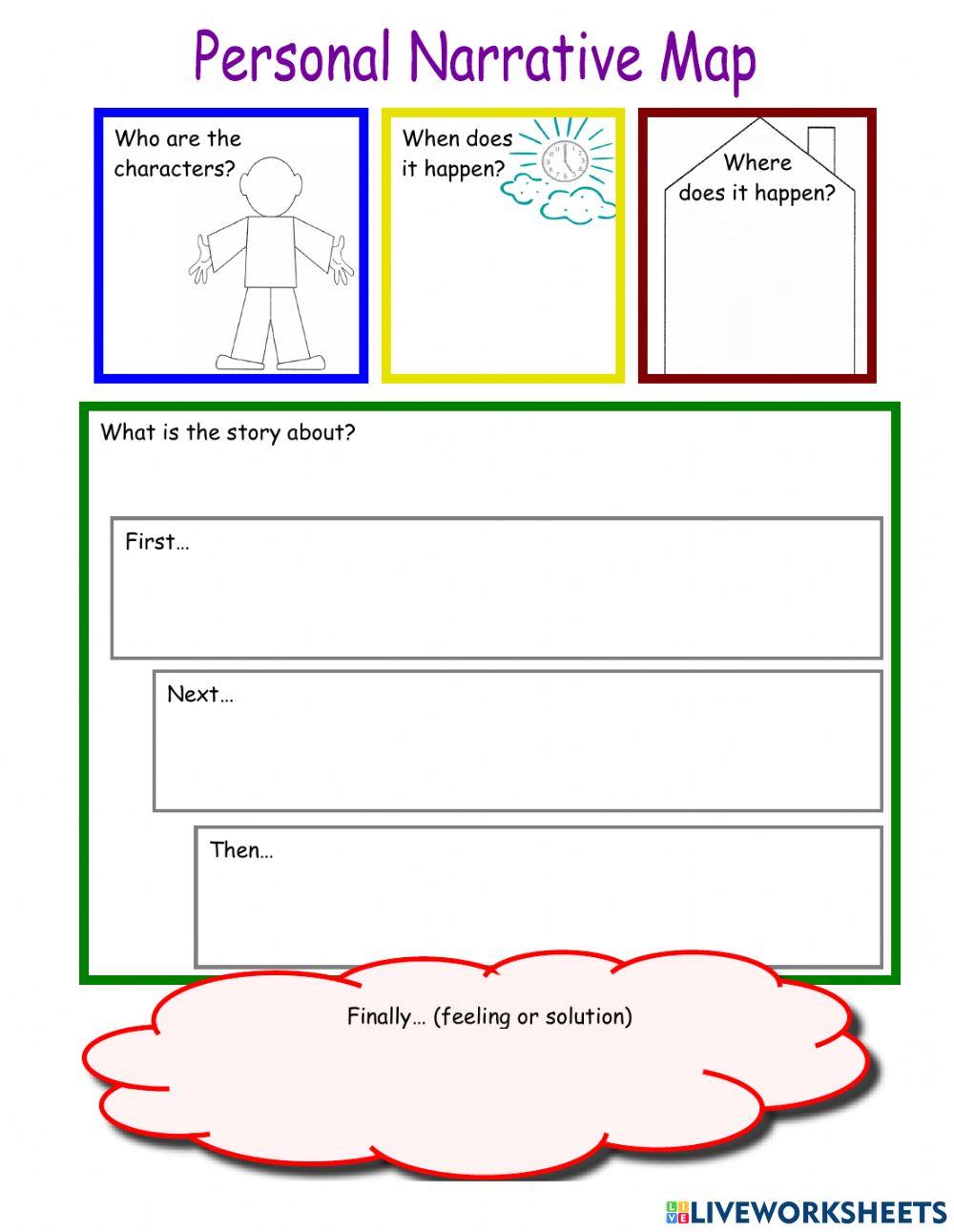 Personal Narrative Map worksheet Live Worksheets