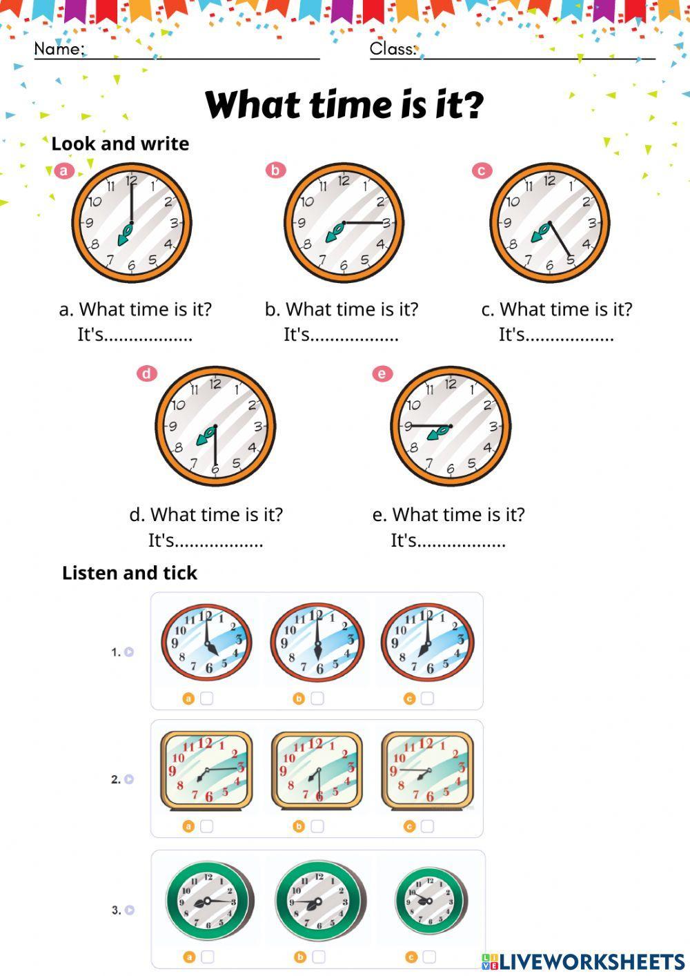 Unit 11: What time is it? Lesson 1