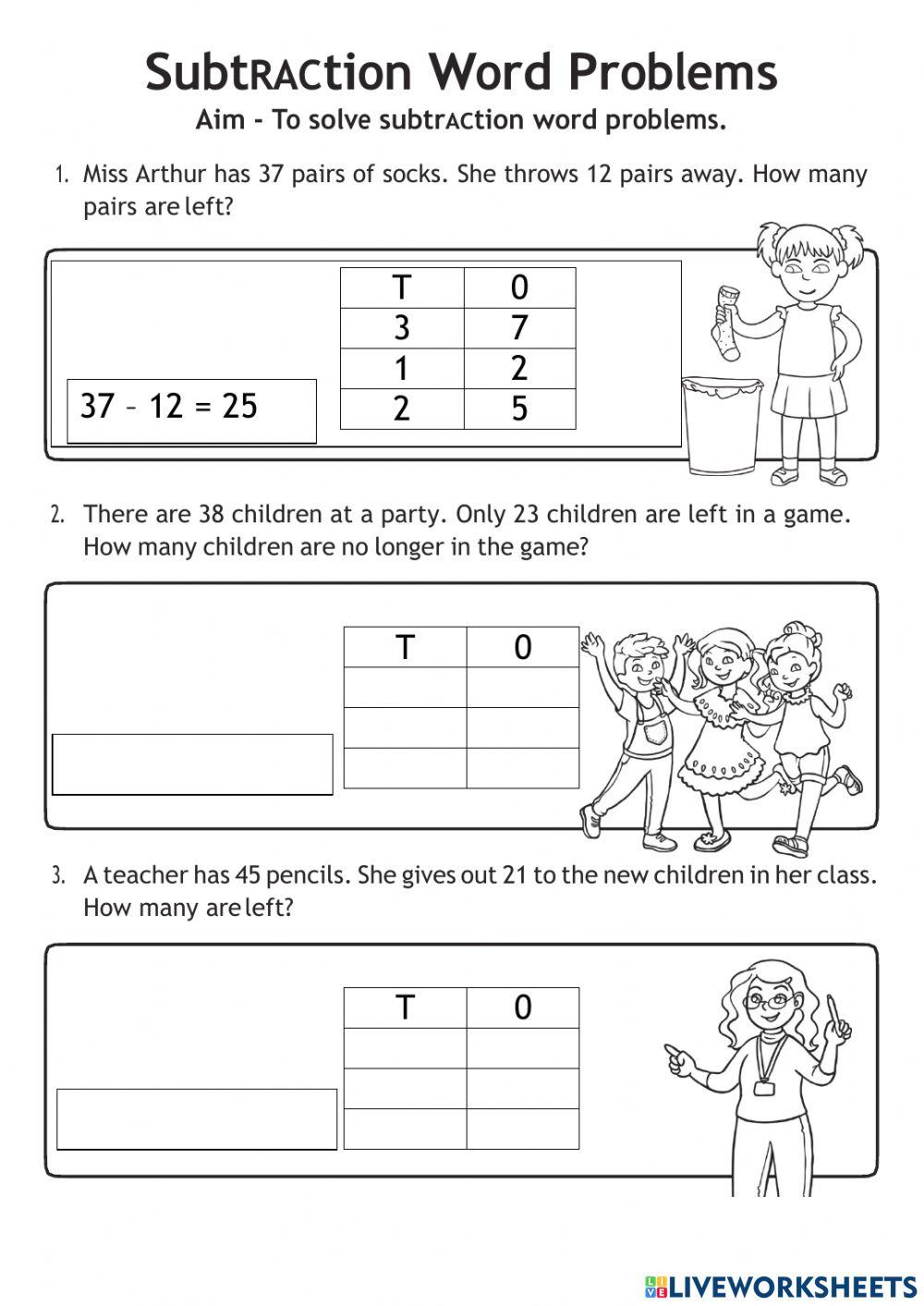 Subtraction word problems