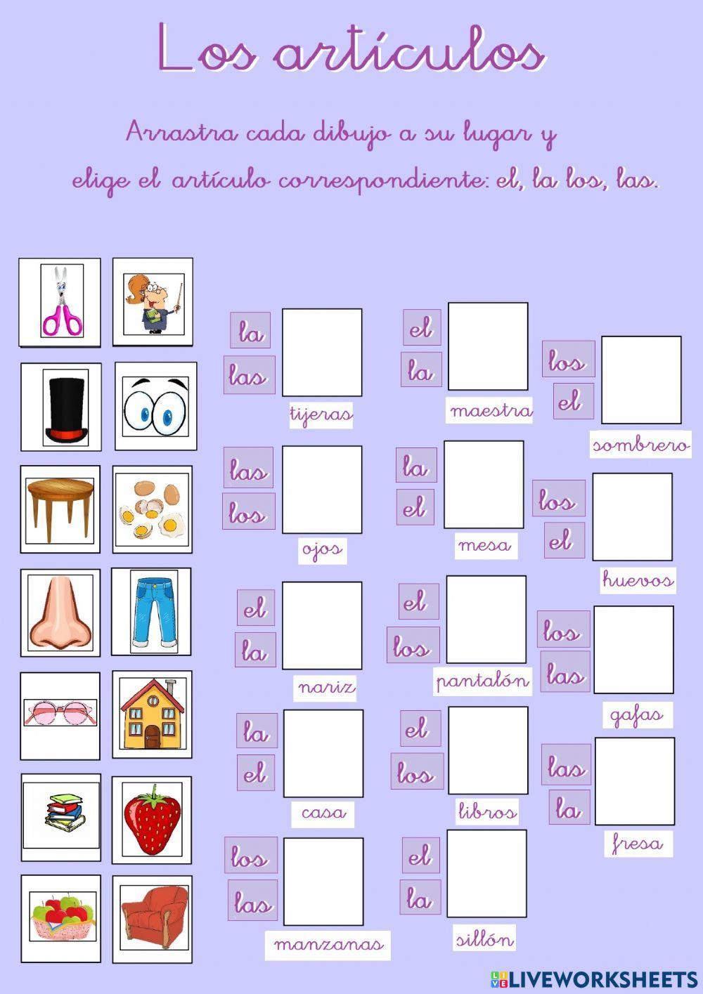 Artículos el la los las letra ligada