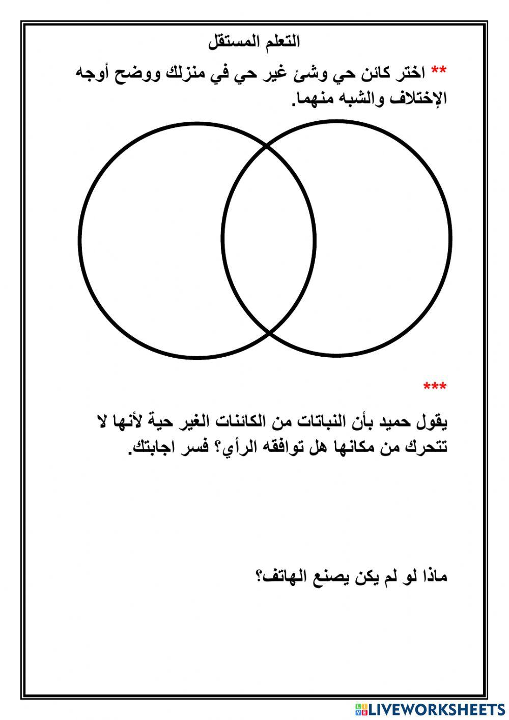 الكائنات الحية والأشياء غير الحية