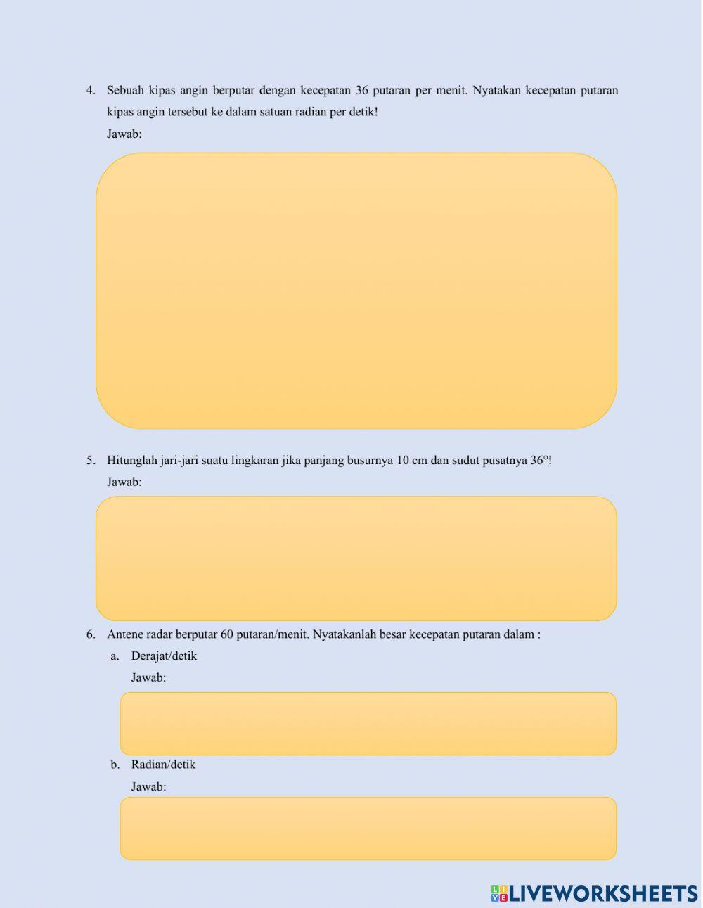 Latihan 1 ukuran sudut