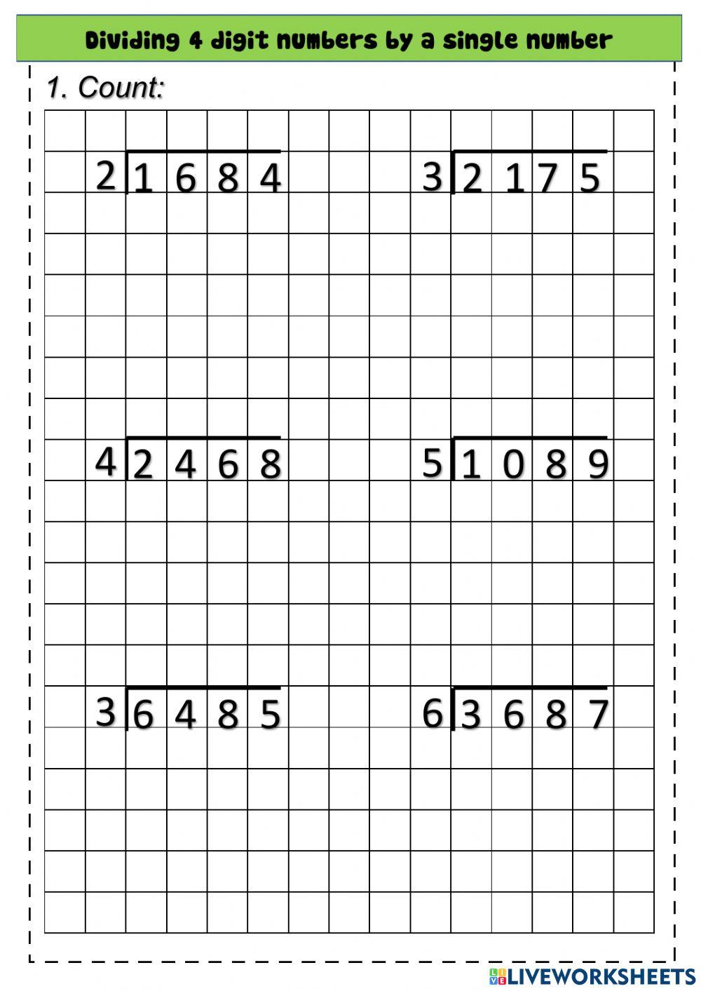 Chia số có 4 chữ số cho 1 chữ số (rút gọn)