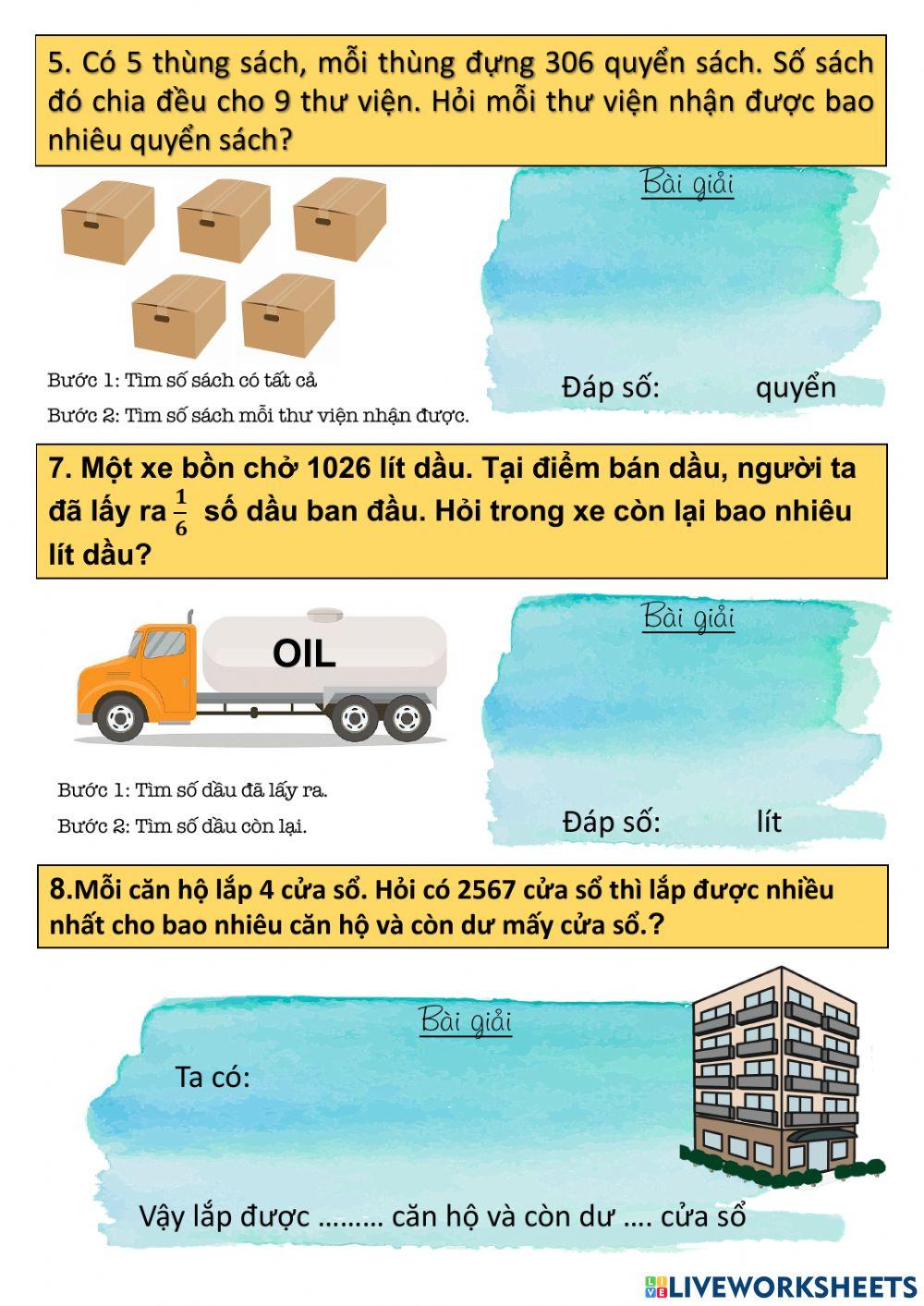 Chia số có 4 chữ số cho 1 chữ số (rút gọn)