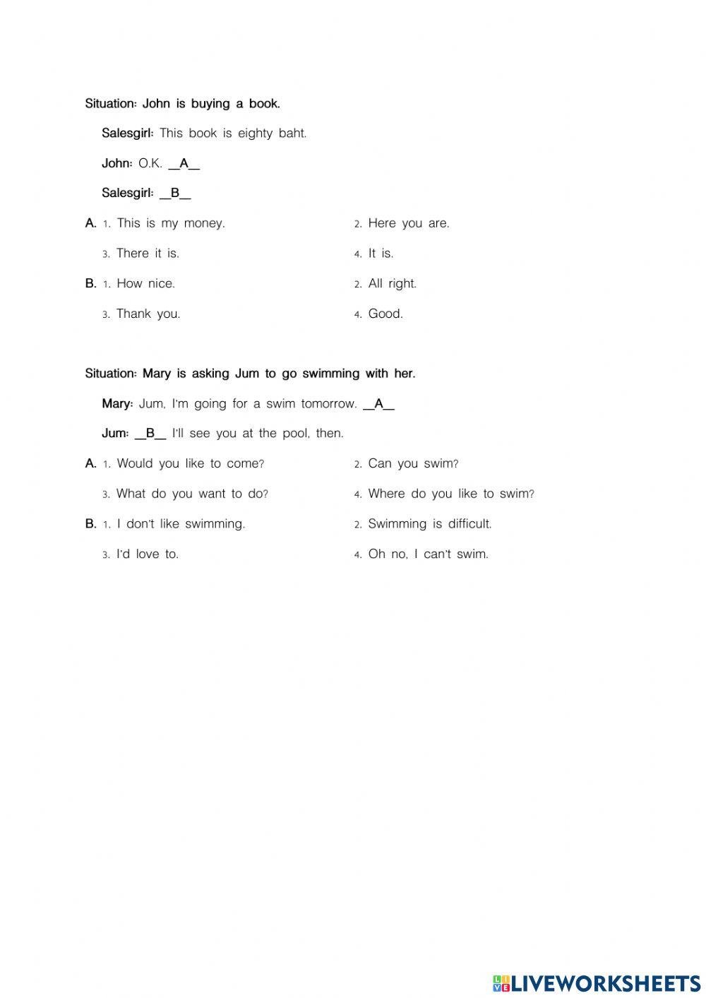 Worksheet 3 My Daily