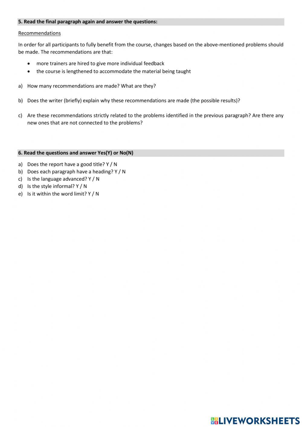 C1 Advanced - Report Feedback