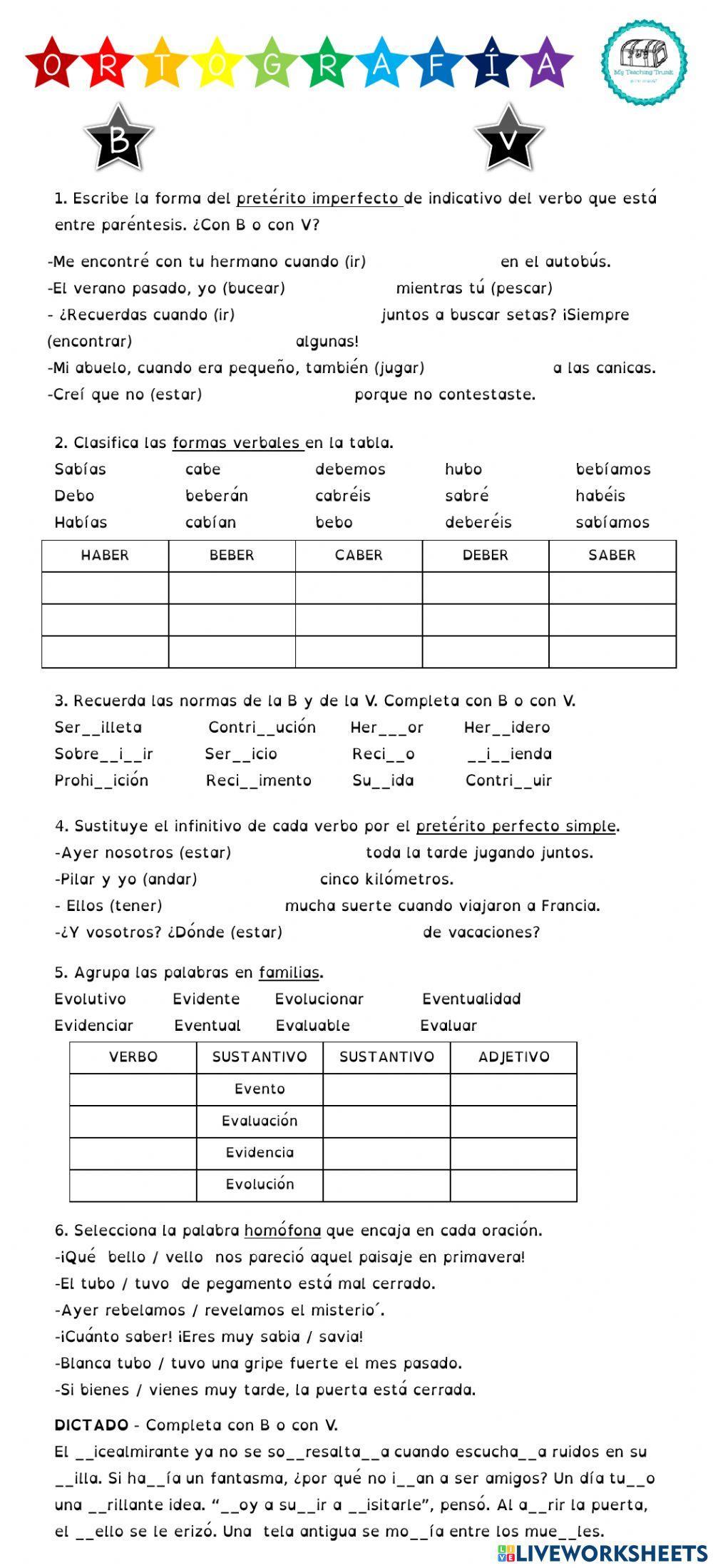 Ortografía de la B y la V