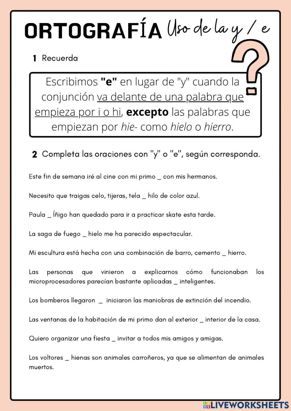 Uso de la conjunción y-e