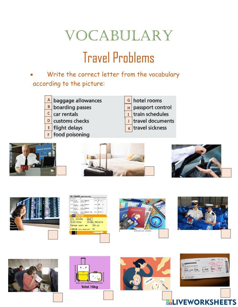 Travelling vocabulary