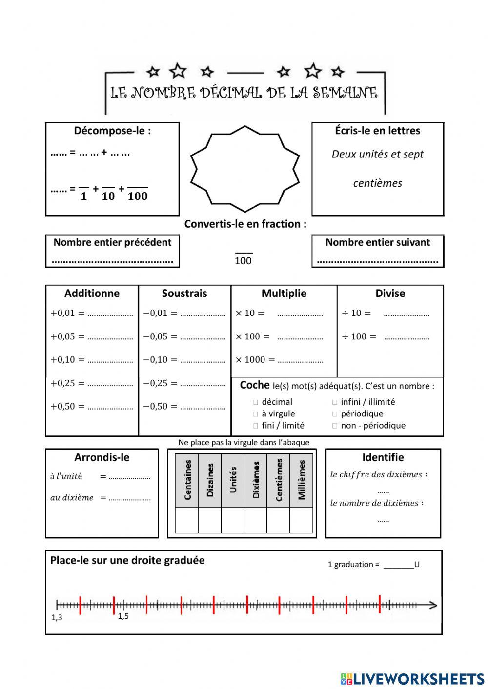 Le nombre décimal de la semaine (2)