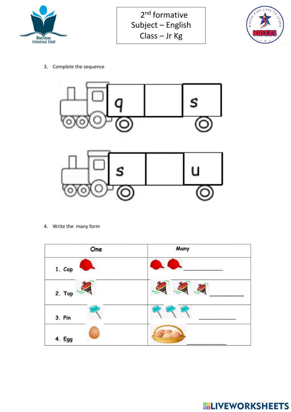 Jr kg english