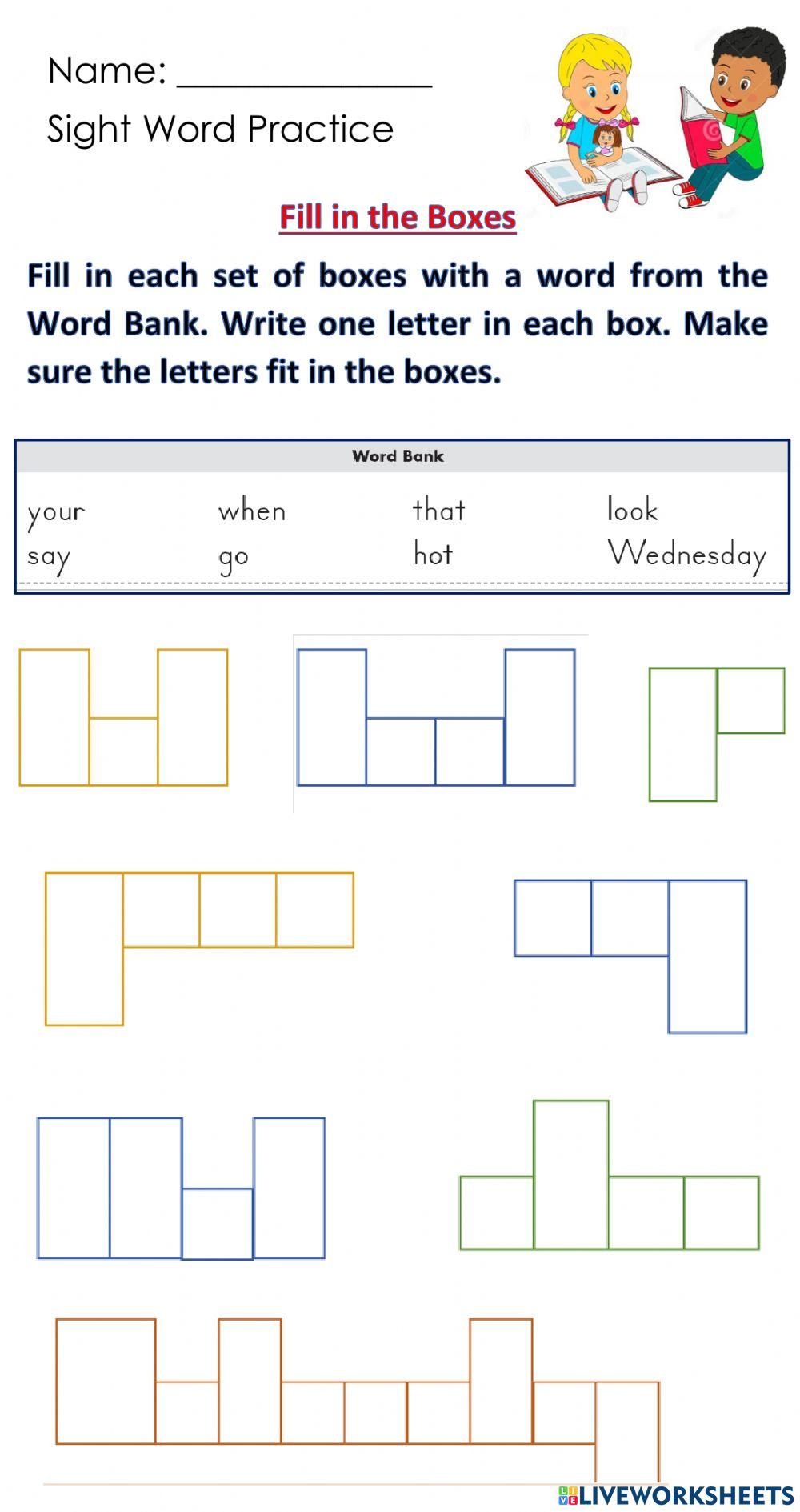 Sight Word Week 13 - Word Shapes