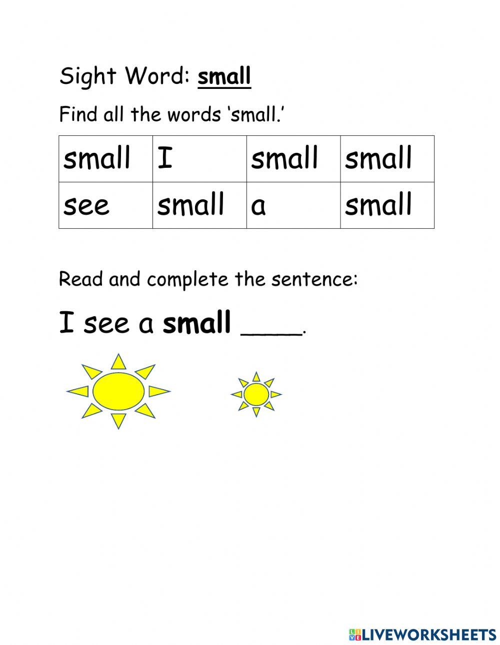 Sight Word small 1800544 | Cassandra Dewar | Live