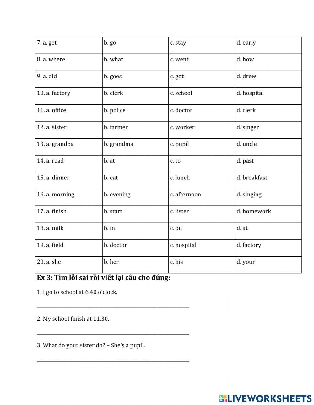 Tiếng Anh 4- Unit 12