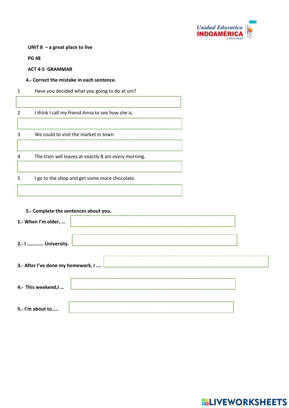 3ro -unit 7 pg 48 act 4-5