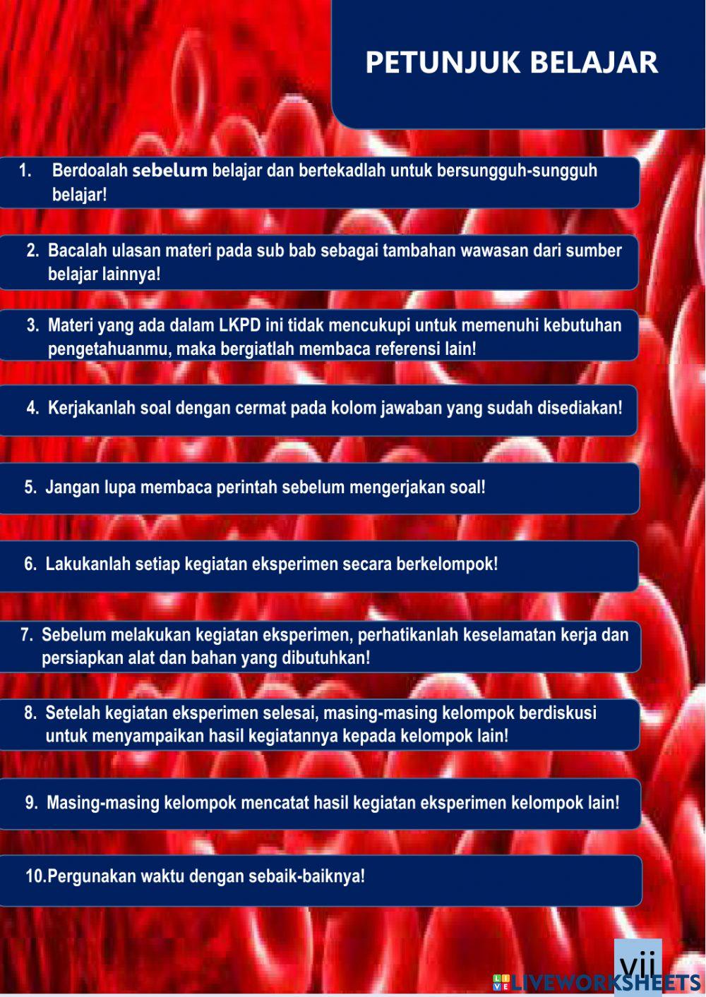 Lembar Kerja Peserta Didik berbasis Pendekatan Saintifik pada Materi Sistem Peredran Darah