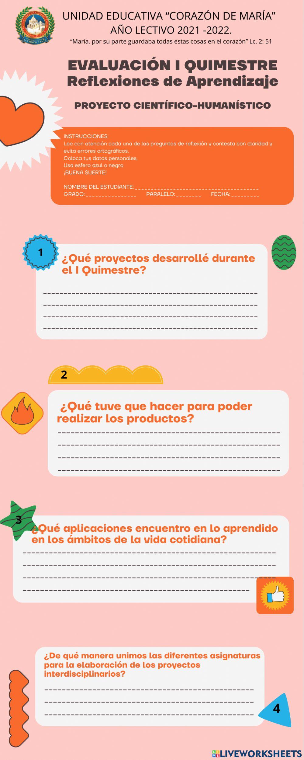 Evaluación Quimestral UECM