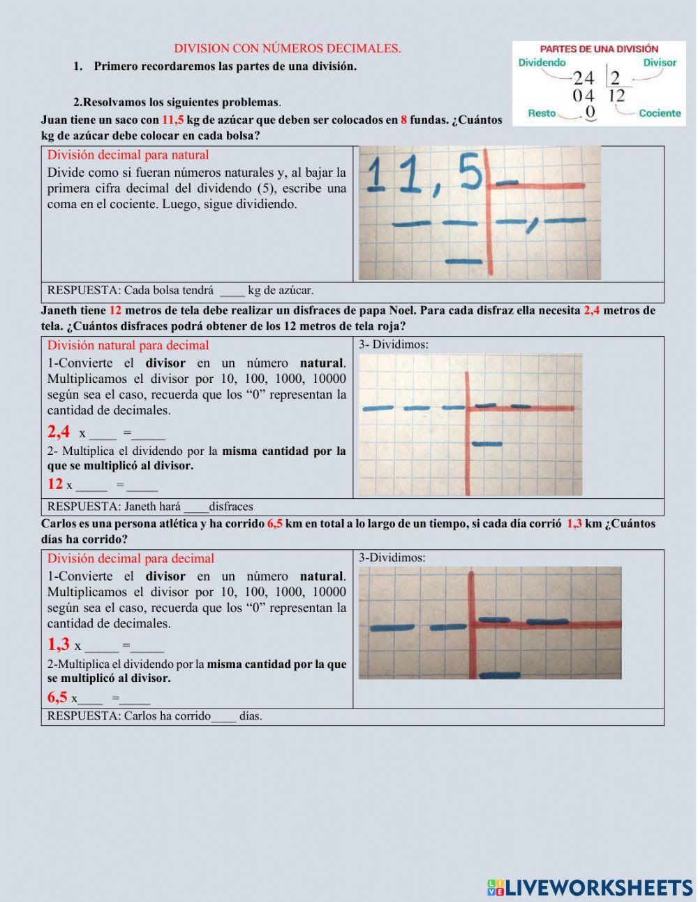 Divisiones con decimales