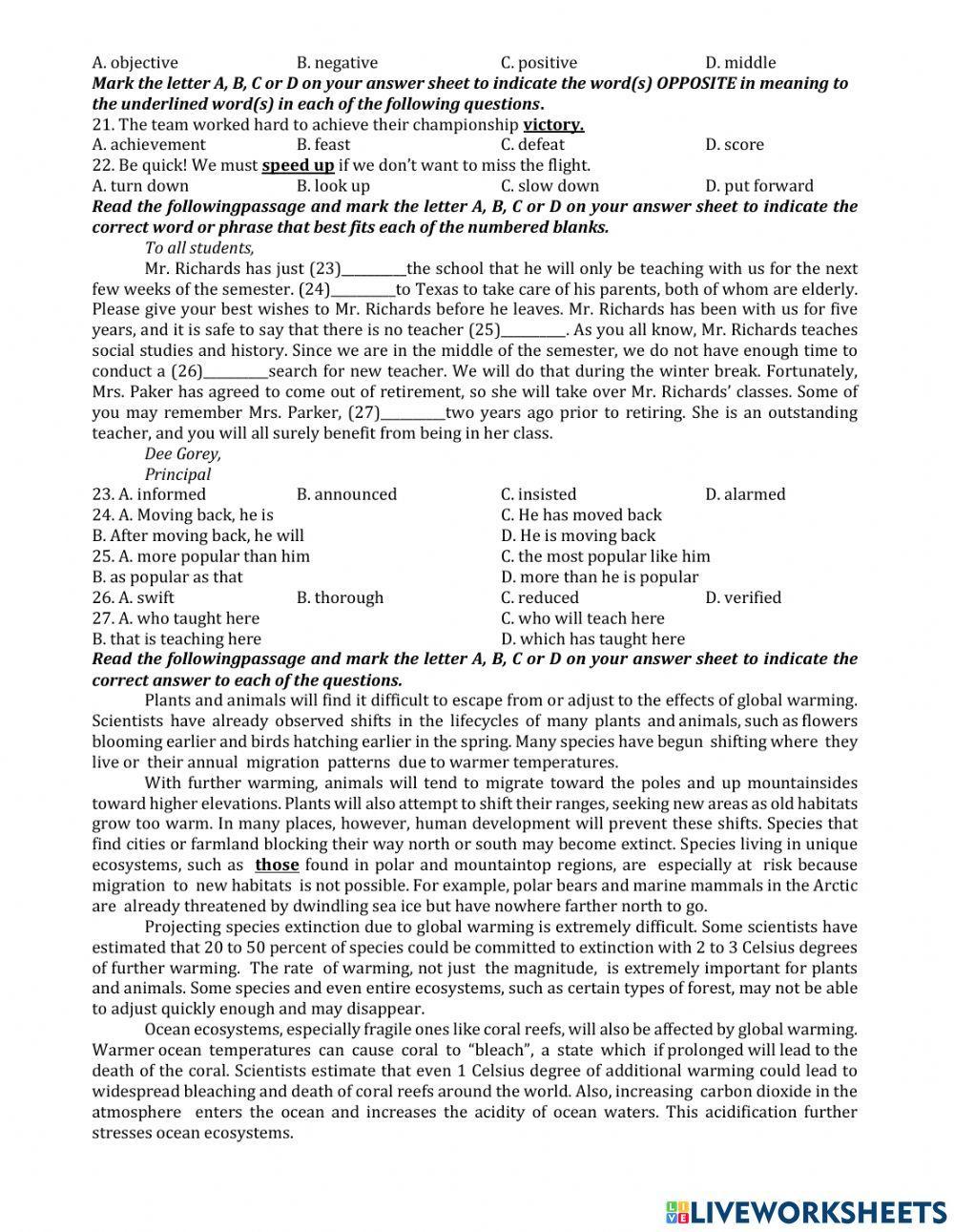 Ôn thi vào 10 - test 5 - bad 20-21