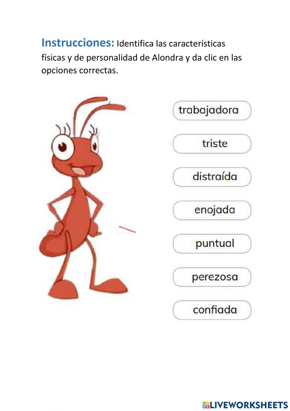 Características de personajes