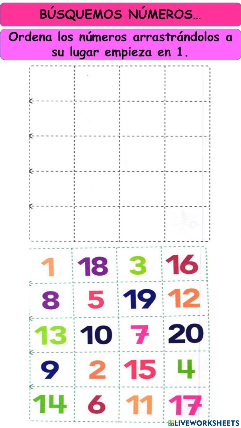 Serie numérica hasta 20