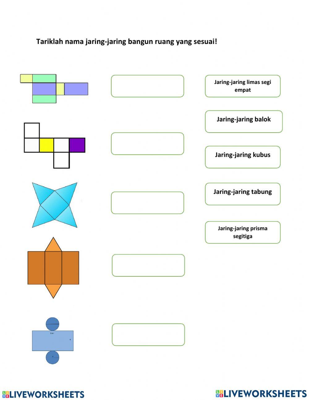 Latihan matematika jaring-jaring bangun ruang