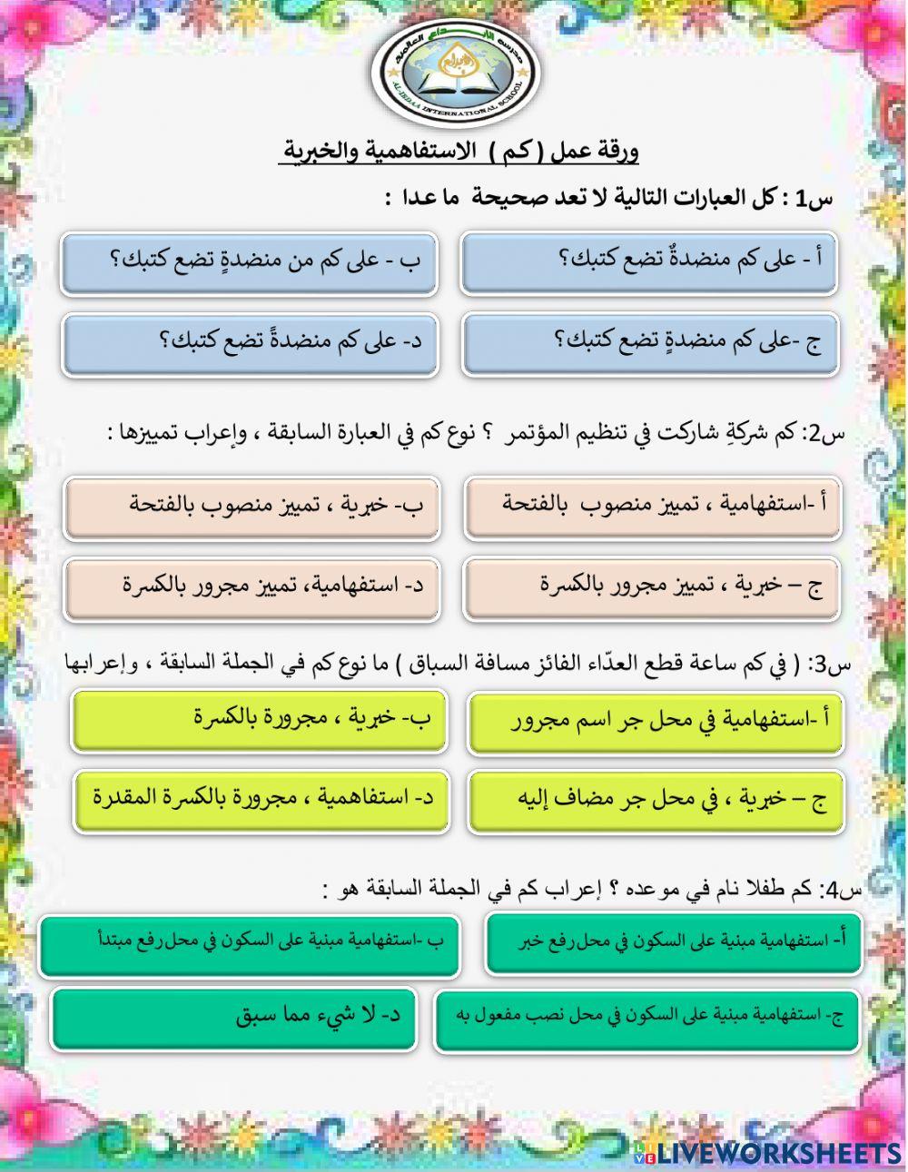 كم الاستفهامية والخبرية