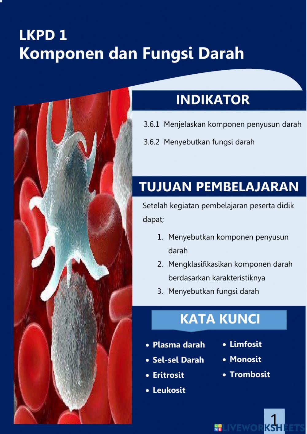 LKPD 1 Komponen dan Fungsi Darah