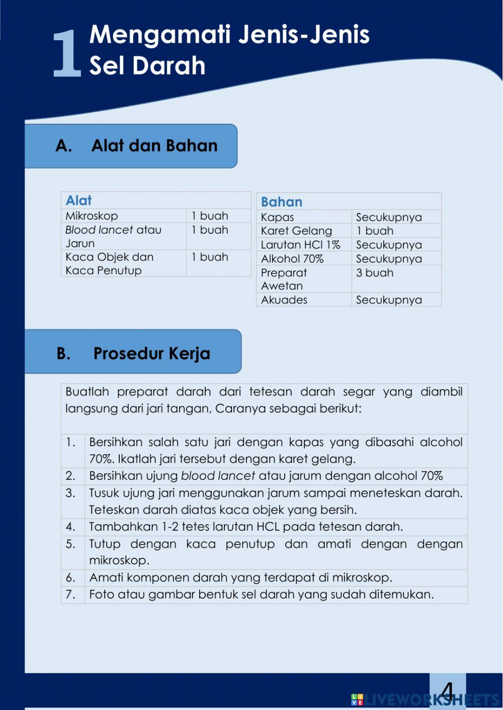 LKPD 1 Komponen dan Fungsi Darah