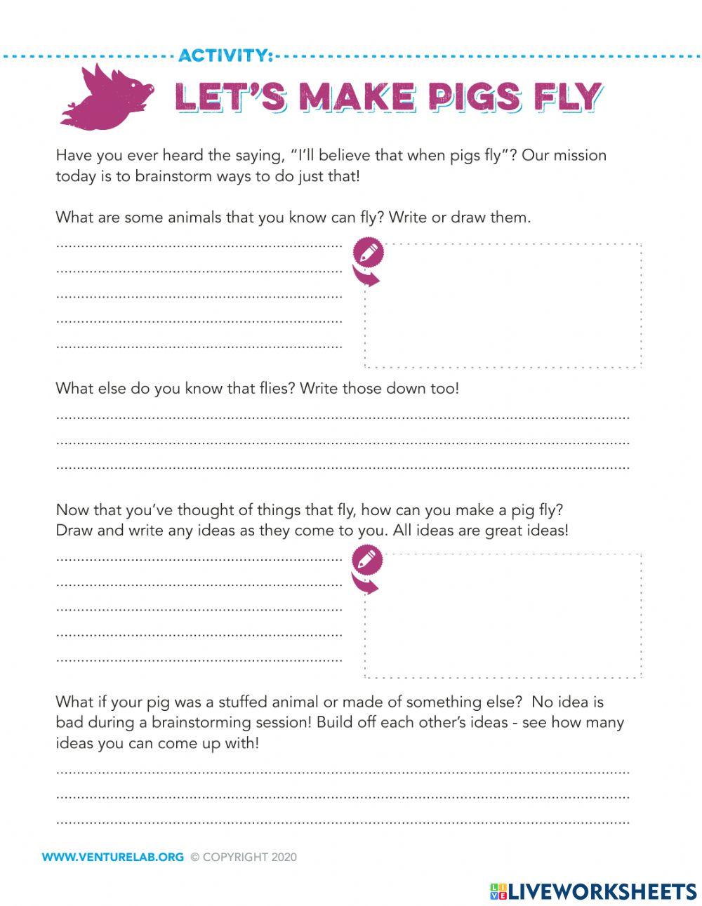 Can you Make a Pig Fly? online exercise for | Live Worksheets