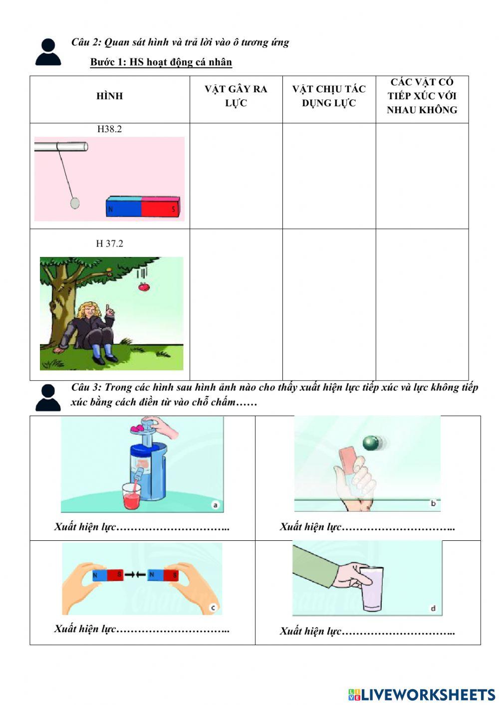 Luc tiep xuc và khong tiep xuc