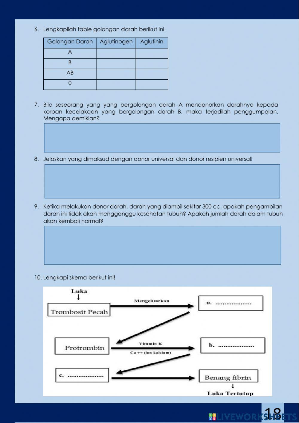 LKPD 2 Penggolongan dan Pembekuan Darah