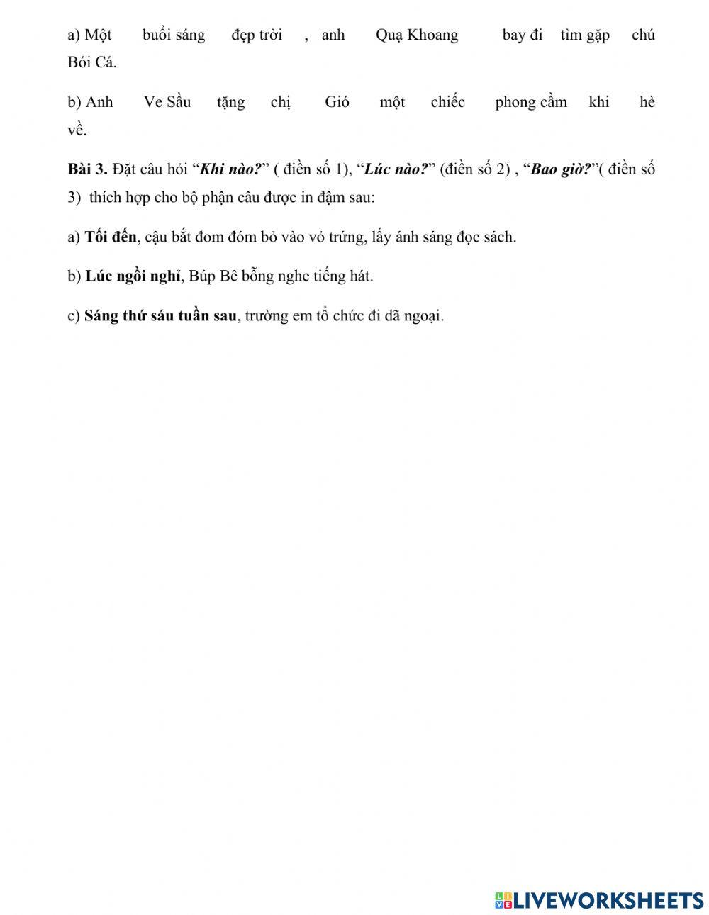 Phiếu ôn tập Tiếng Việt so sánh, nhân hóa tuần 19 20