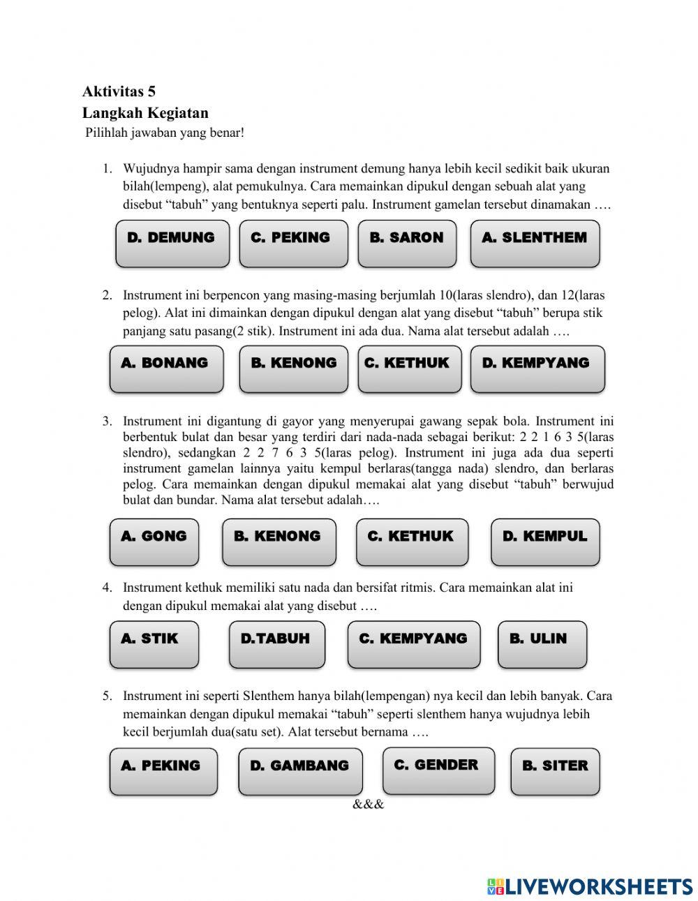 E-LKPD Musik Gamelan