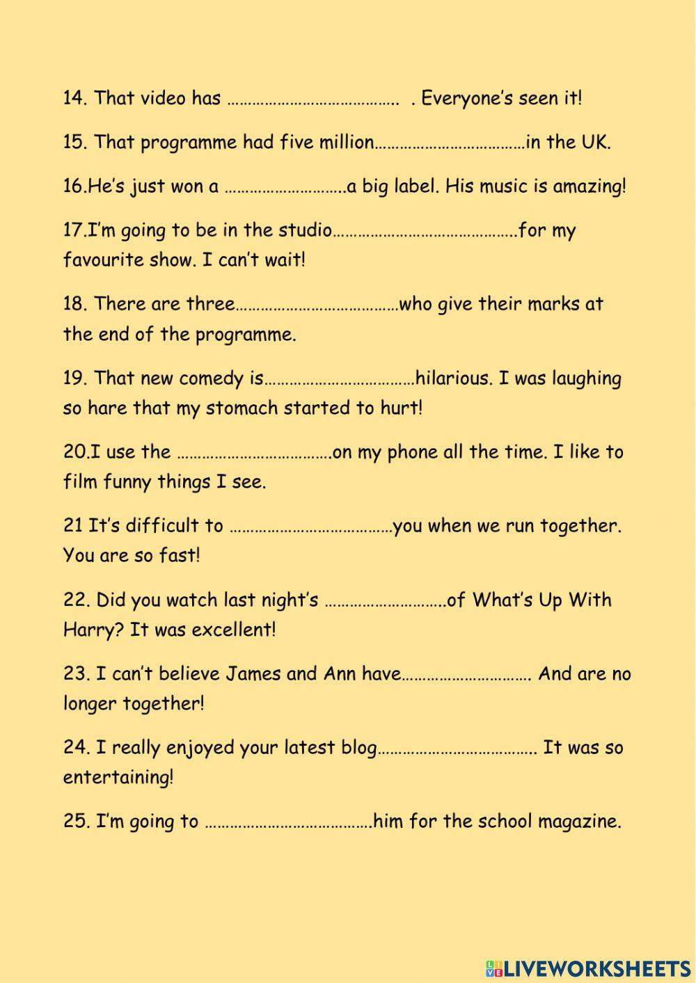 Television and Modifiers with, base and extreme adjectives