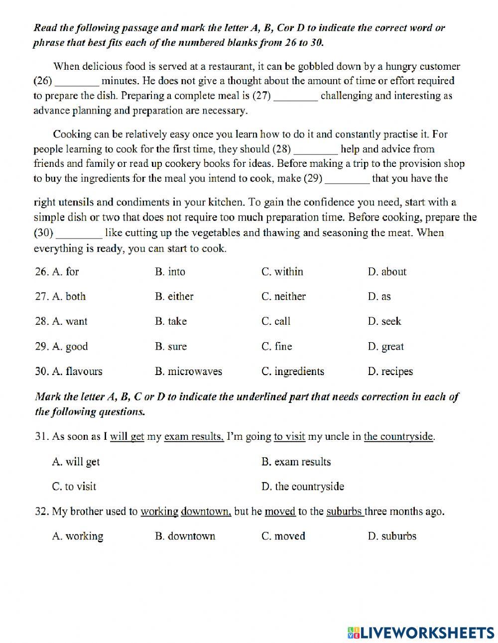 Thi lop 10 - PRACTICE TEST 11