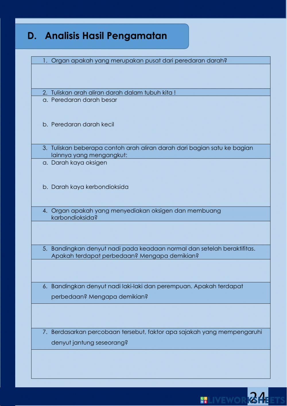 LKPD 3 Organ dan Mekanisme Peredaran Darah